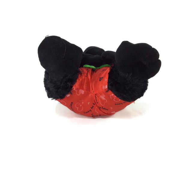 Black Gorilla Medium Red Lucky Shorts and Holding a Rose 14 Inches - Picture 7 of 8